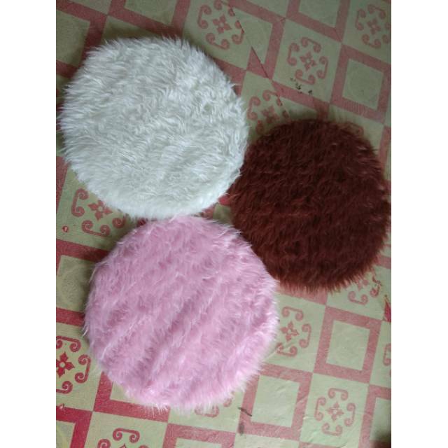  Karpet  bulu  putih bulat diameter 50cm Shopee  Indonesia