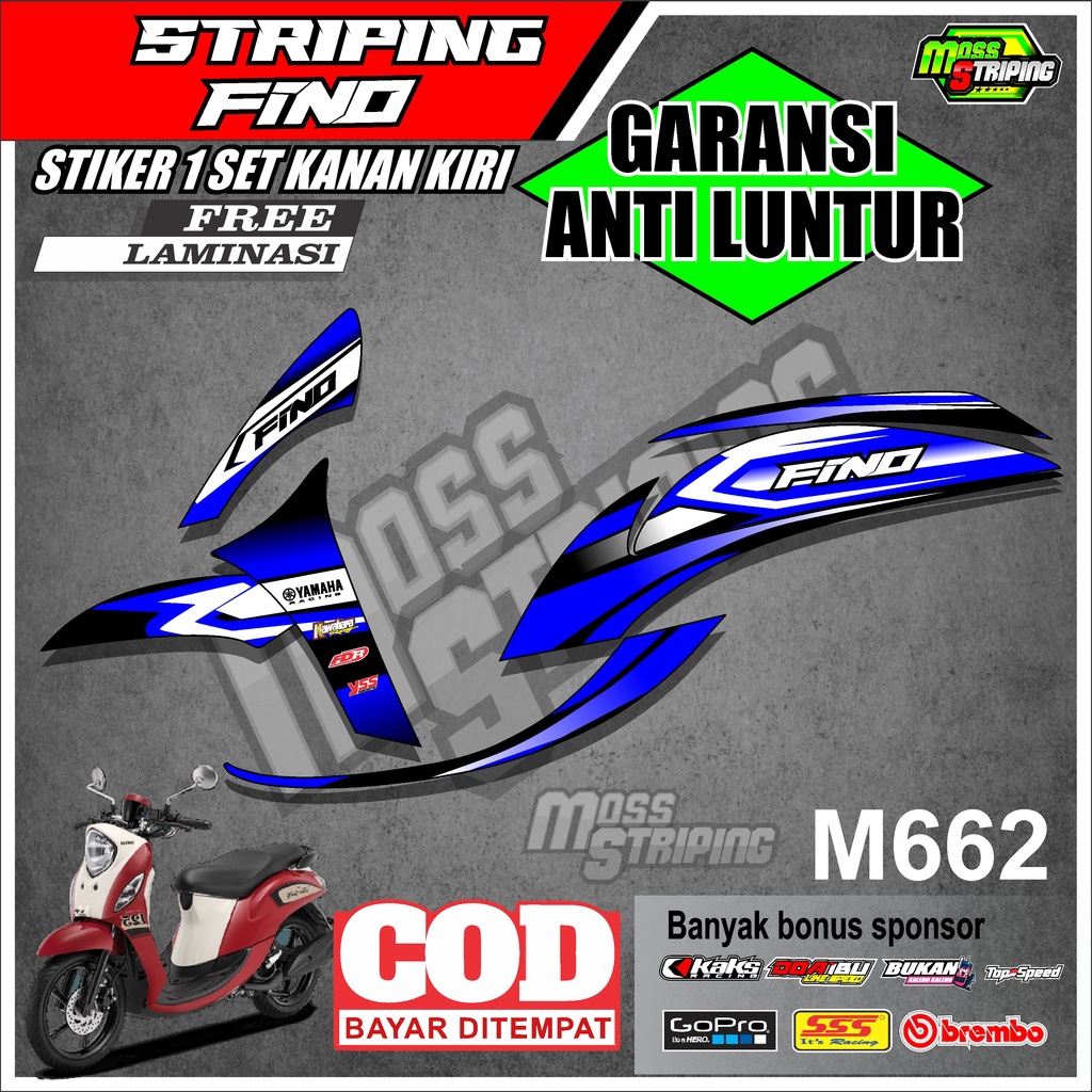 STIKER MOTOR STRIPING FINO 125 GRANDE PREMIUM KODE M662 STICKER MOTOR SETRIPING LIST VARIASI FINO 12