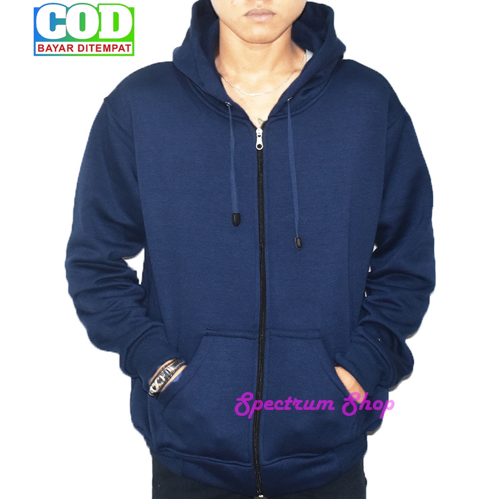 Jaket Sweater Polos Hoodie ZIPPER ukuran S M L XL XXL dewasa