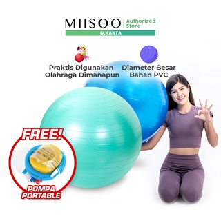 MIISOO Gymball Senam  Bola Gym Fitness Untuk Ibu Hamil Bola Yoga Gymball Free Pompa