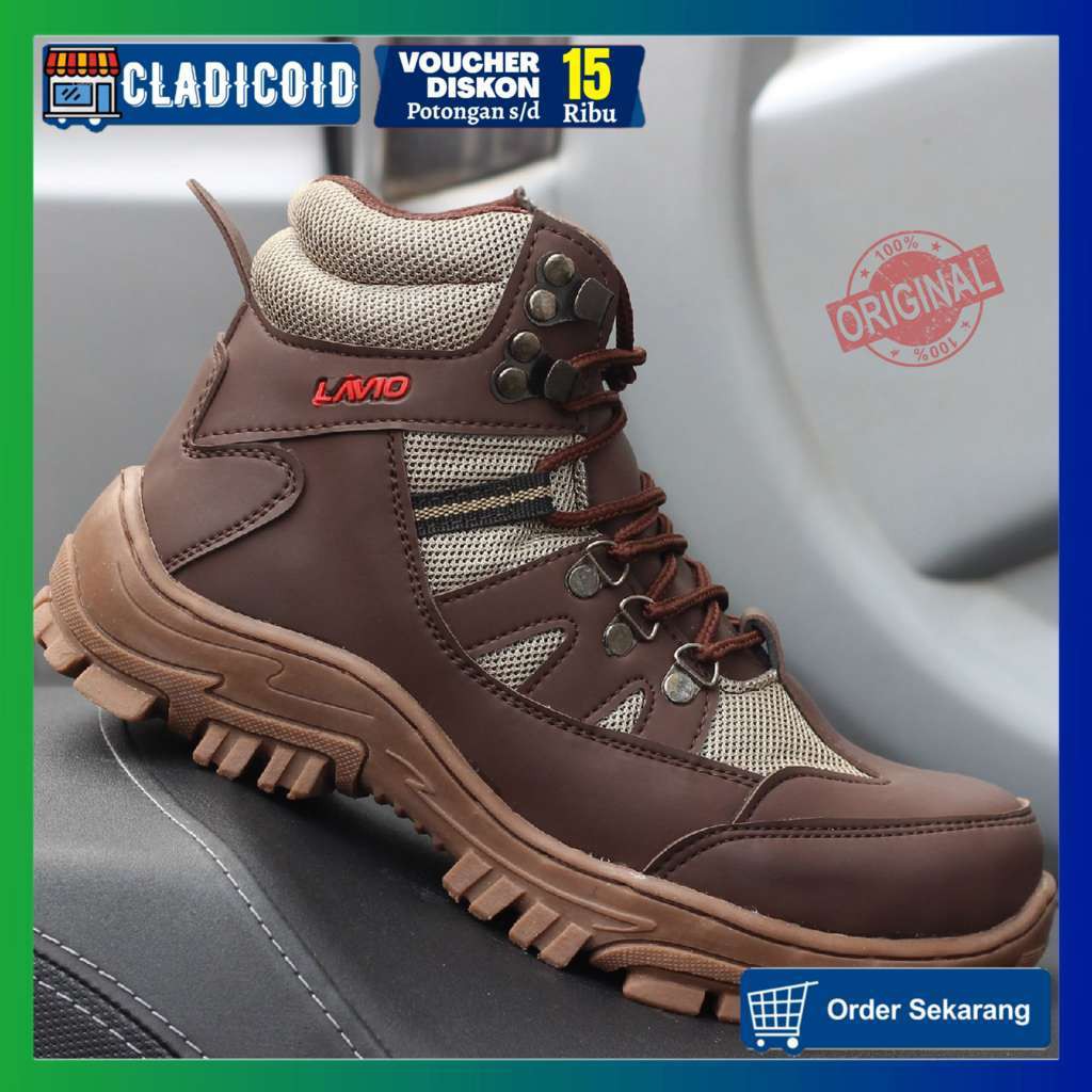 SEPATU BOOTS PRIA LAVIO ARMOR READY 39-43 SAFETY UJUNG BESI KERJA LAPANGAN OUTDOOR GUNUNG LAVIO ARMO