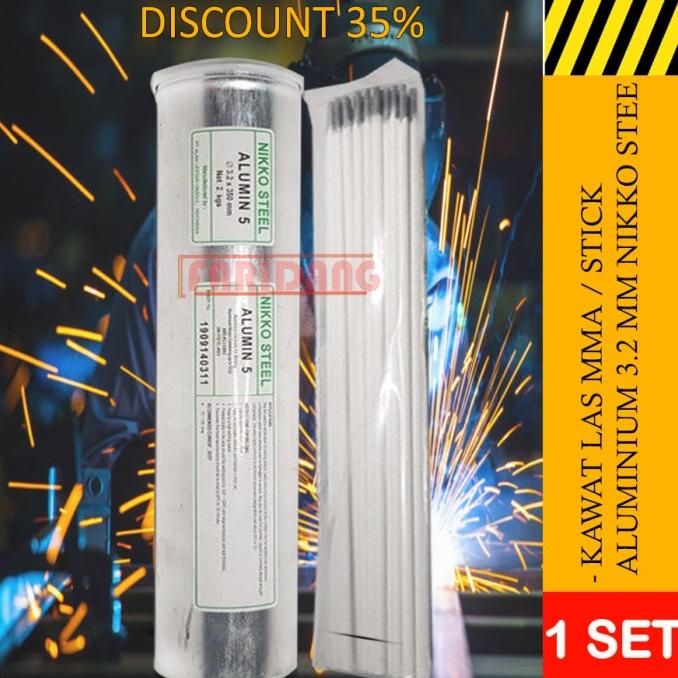 Paket Kawat Las Mma/Stick Aluminium 3.2 Mm Nikko Steel Alumin 5Per Ons