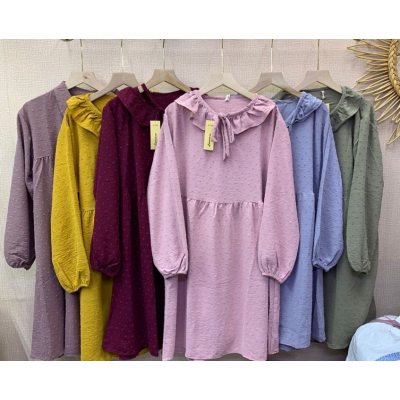 TUNIK CRINKLE RUBIAH REMPEL TALI DILEHER