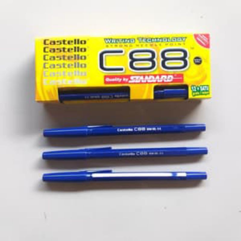 Promo Pulpen / ballpoint standard castello C88 PEN BOLPEN murah bagus 0.5mm LUSINAN (12+1)
