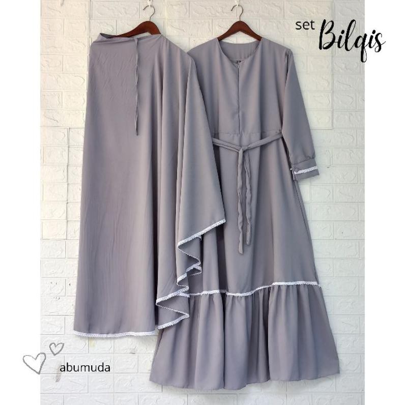 Grosircirebon.Id | Set Bilqis / Gamis Wolfis Set