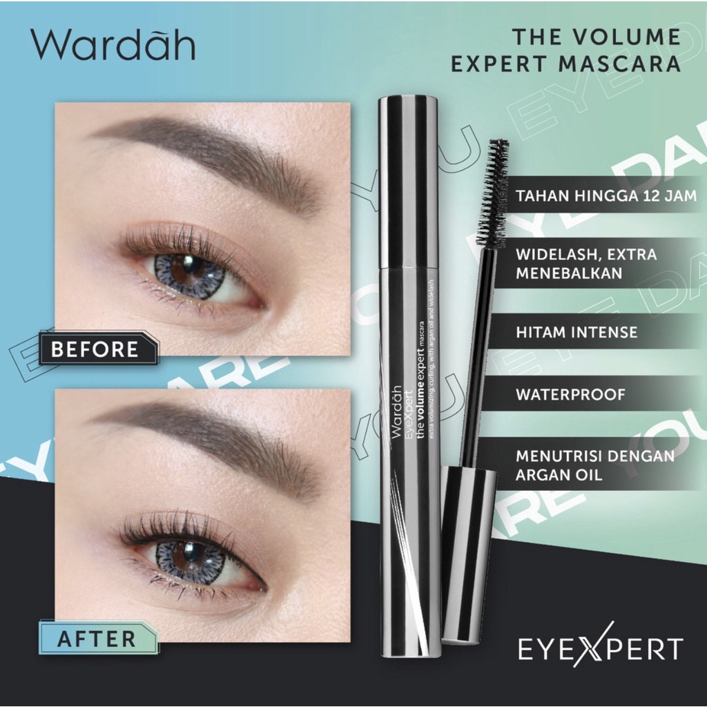 Wardah EyeXpert The Volume Expert Mascara - Mascara Waterproof Yang Melentikkan dan Menebalkan