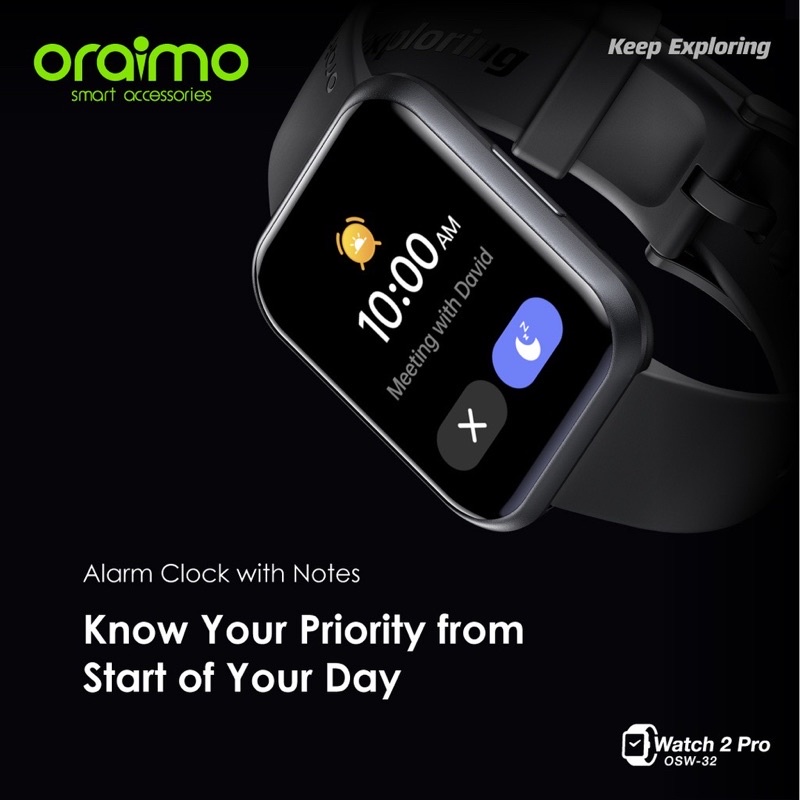 Oraimo OSW-32 Watch 2 Pro Smart Watch Jam Tangan Pintar Bigger Screen Smarter Call - Garansi 1 Tahun