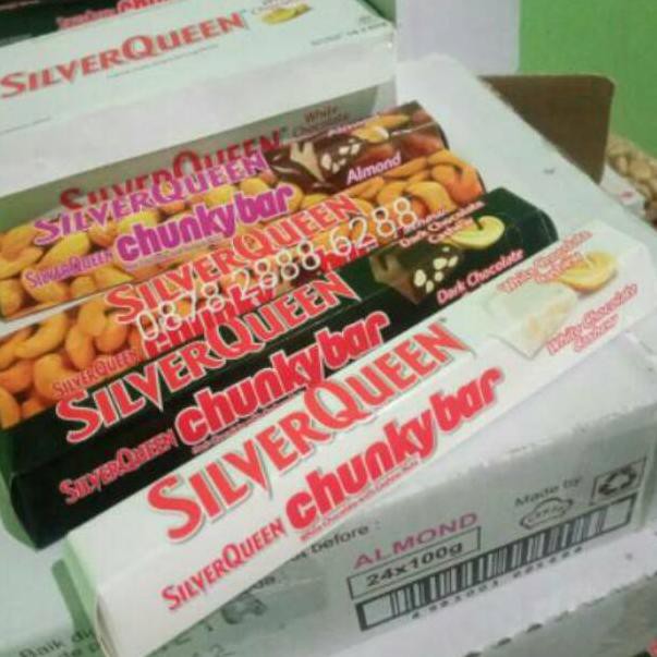 

P00 Silverqueen Chunky Bar 100gr - Cokelat Silver Queen ChunkyBar 100 gr ChunkyBar Coklat 100 gram✰