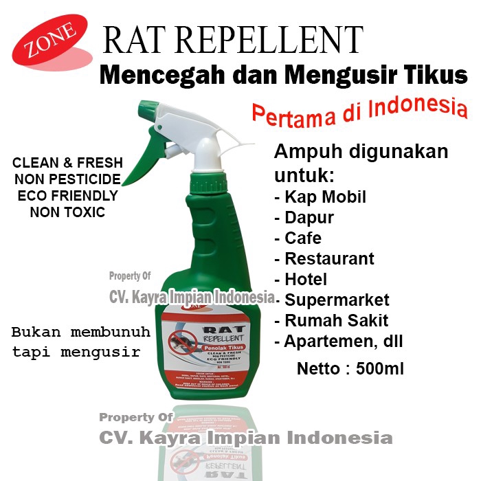 Pengusir Tikus Zone Rat Repellent Anti Tikus Di Kap Mobil / Dapur dll