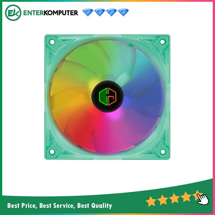 CUBE GAMING INDIGO - RGB RAINBOW STATIC FAN 12CM - GREEN / FAN 12CM