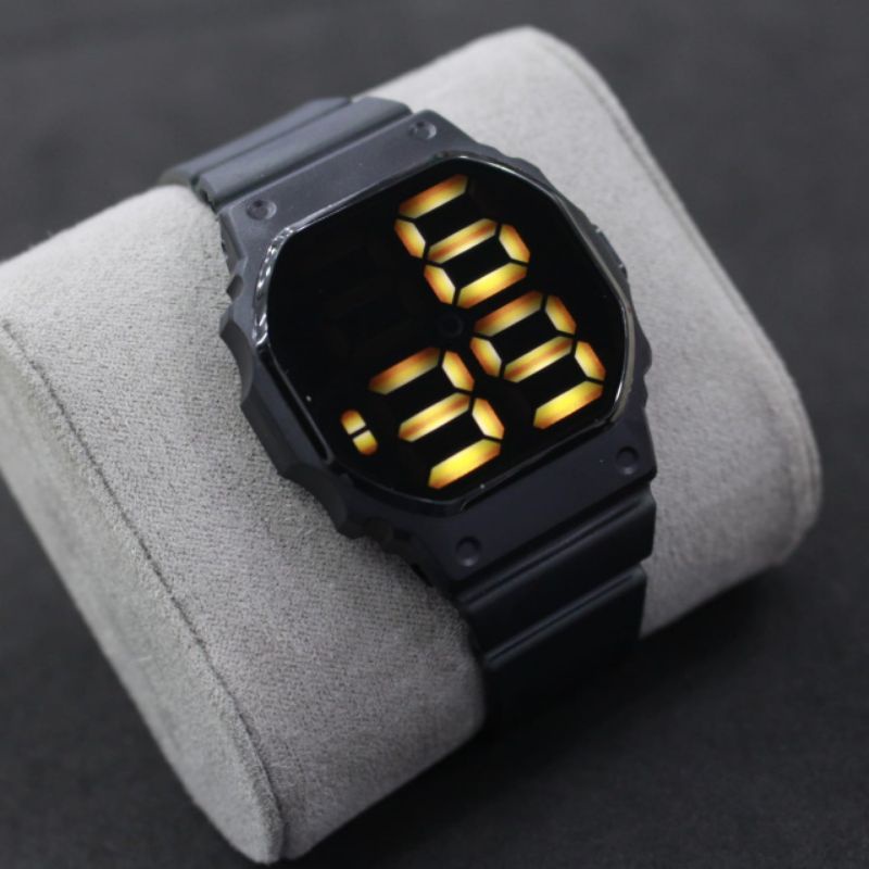 JAM TANGAN WANITA LED WATCH OCTAGON IMPORT RUBBER MURAH