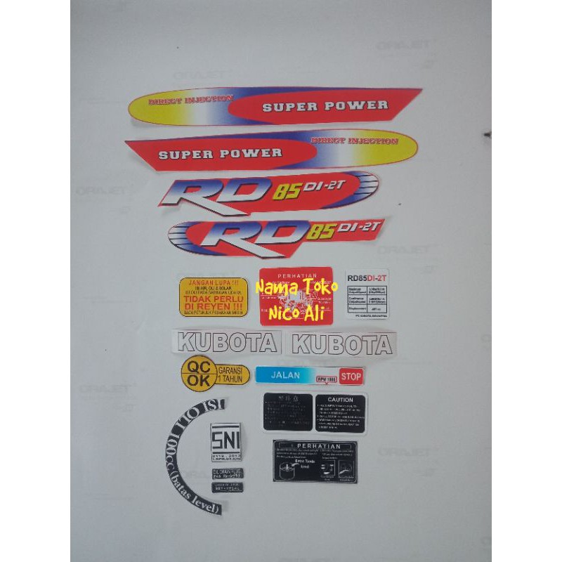 

stiker mesin 2t rd85