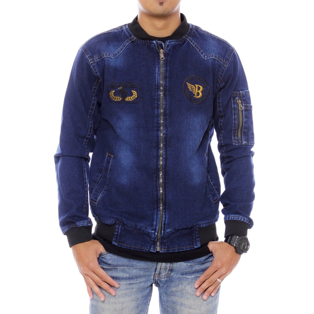 JAKET JEANS BORDIR THE BERY ORIGINAL/ JAKET BOMBER JEANS