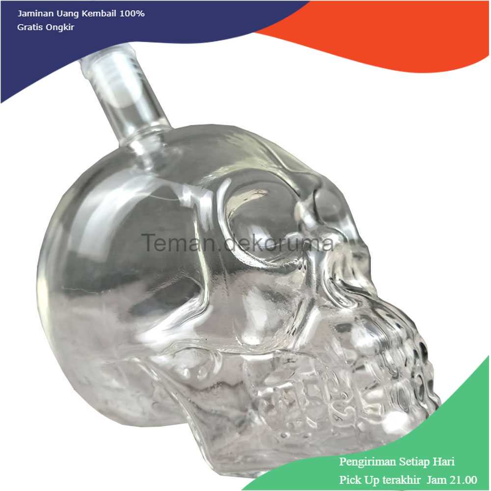 TD-AI02 OUTAD Botol Kaca Tengkorak Crystal Skull Vodka Bottle 750ml - BKT750