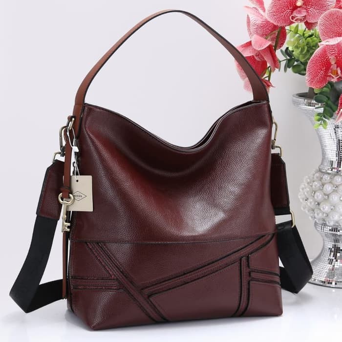 KUALITAS BAGUS TAS FOSSIL HOBO MAYA NEW MODEL BAHAN CLEMENTE LIKE ORIGINAL KEBURU HABIS..