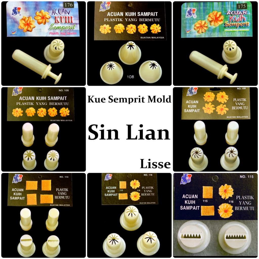 Sin Lian Acuan SinLian Kuih Semperit Sampait Kue Semprit Cetakan Biskuit 105 108 110 114 115 116 127