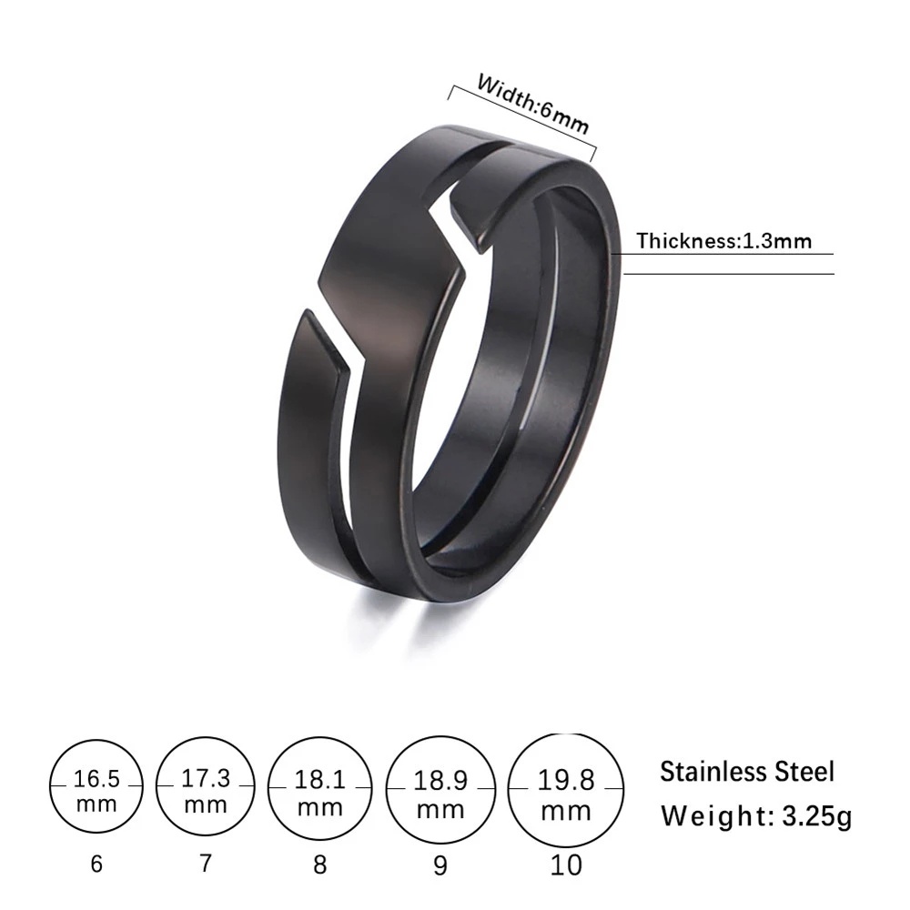 Fashion Simple Stainless Steel Hollow Lines Couple Rings for Men Women