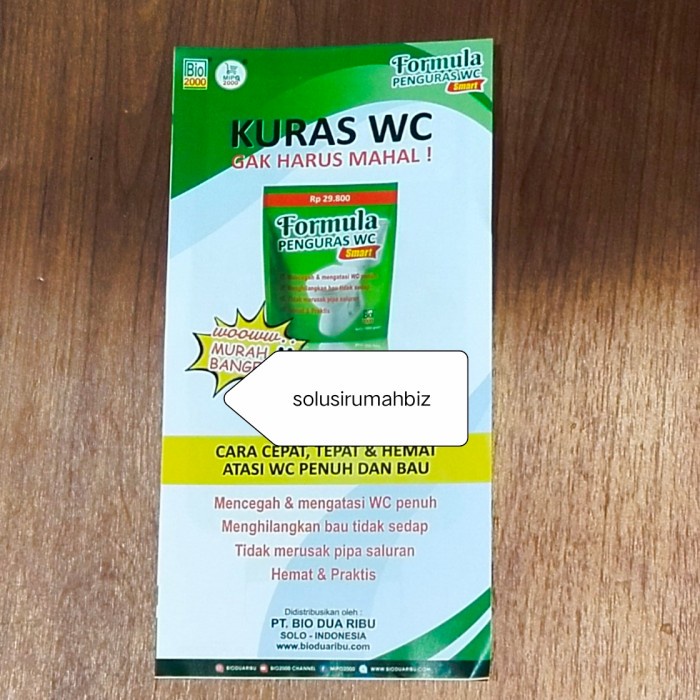 BIO2000 1KG HIJAU SMART HEMAT SEDOT WC PENGURAS WC FORMULA 1000G 1000 bio 2000 1 kg perkg pak