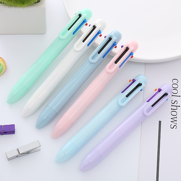 Pulpen 6 In 1 Warna Macaron Untuk Alat Tulis Pelajar