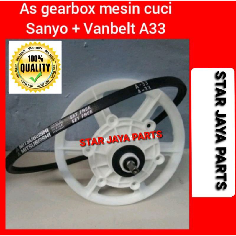 Gearbox mesin cuci Sanyo + Vanbelt A33 + Pully