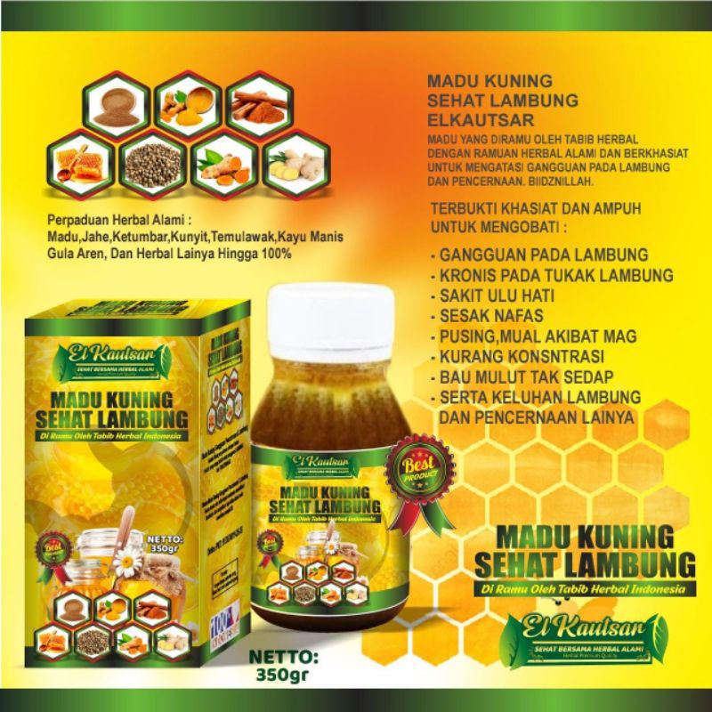 

Madu Kuning Lambung Maag Kronis elkautsar 350g