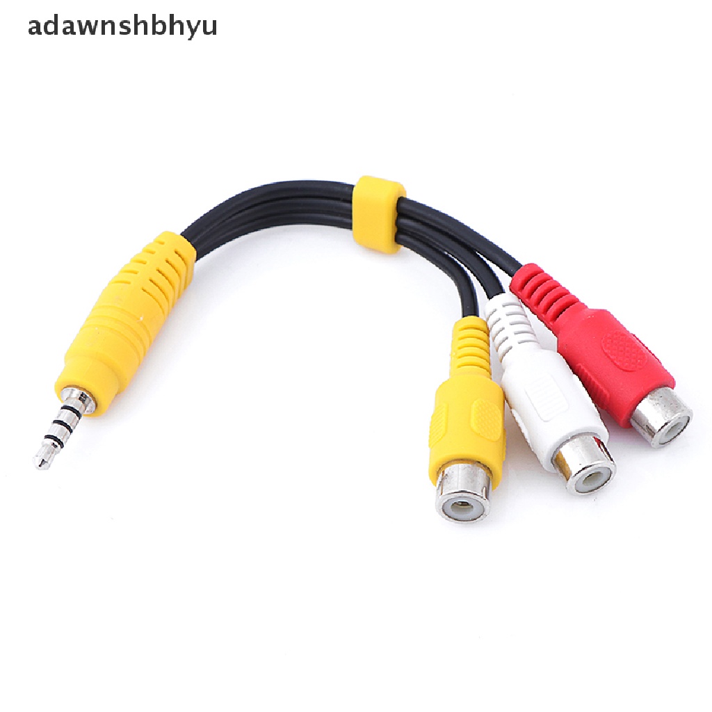 Adawnshbhyu 1Pc 3.5mm mini aux male stereo Ke 3kabel Adaptor audio video AV RCA female