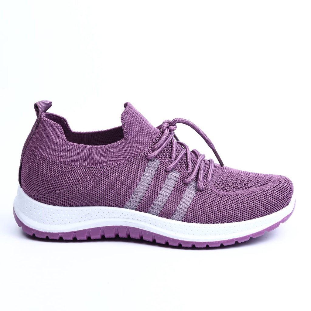 Sepatu Wanita Sneakers Wanita Import Cewek Sport Shoes Kasual Fashion Shoes Wanita Terkini - A1073-Ungu