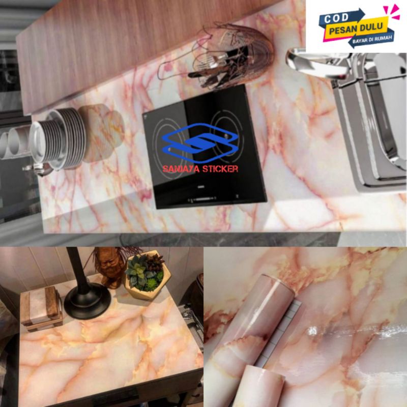 Stiker Furniture Lemari Meja Dinding Lantai Dapur Motif marmer premium