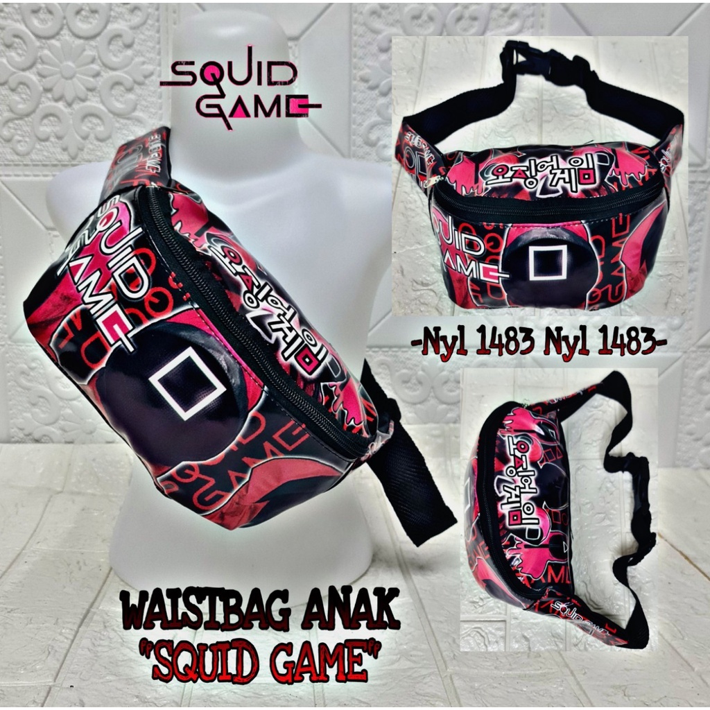 KSO_BAG - Tas Selempang WaistBag Anak Laki-Laki Termurah Motif Carakter Squid Game Lucu