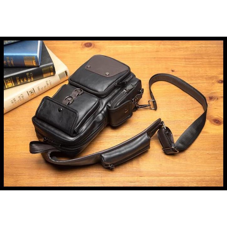 BANTING HARGA Tas Pria Tas Selempang Pria Bagus kalem Tsd29 tas wanita tas ipad - Hitam