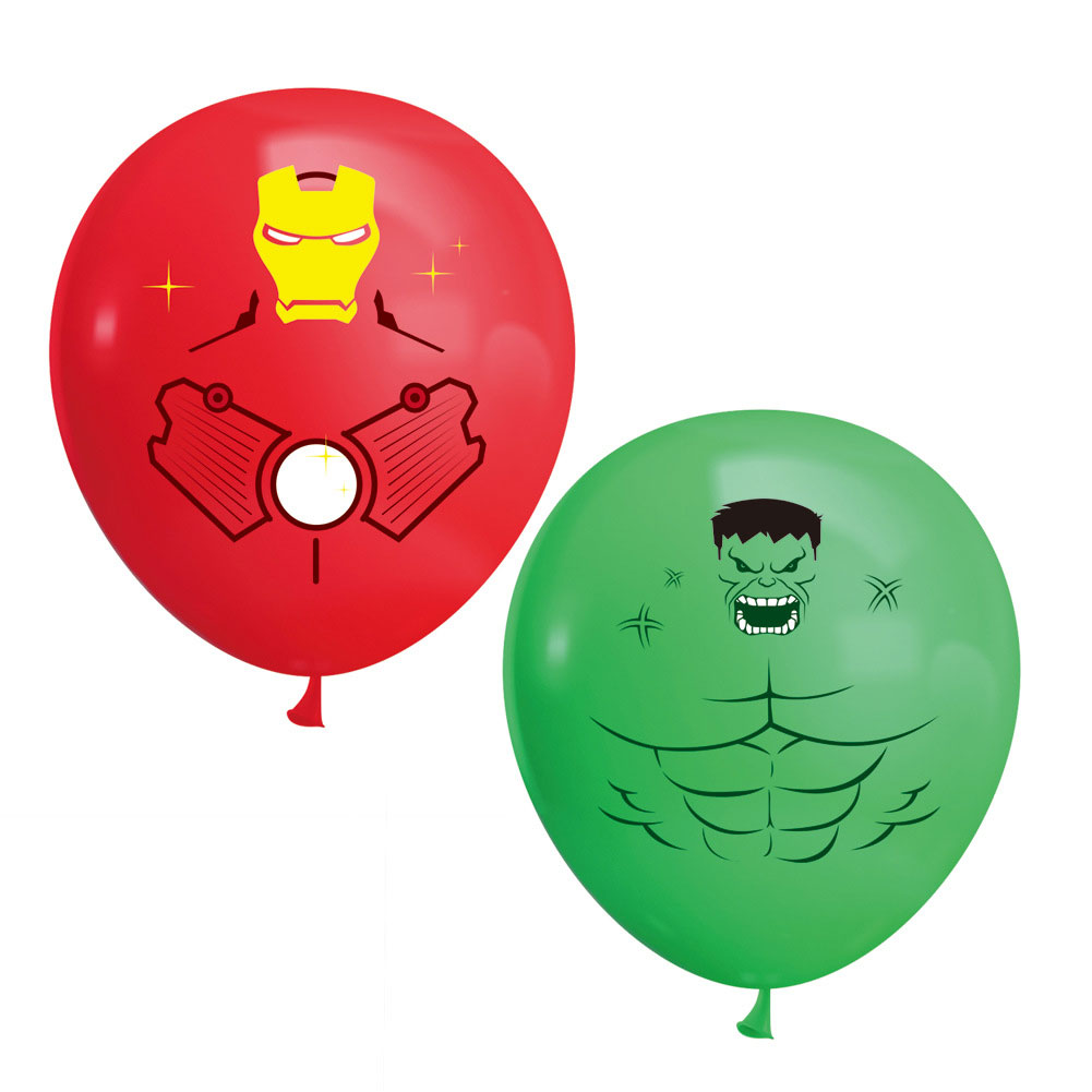 Balon Latex 12 &quot;Desain Superhero Batman Iron Man Hulk Justice League Untuk Dekorasi Pesta