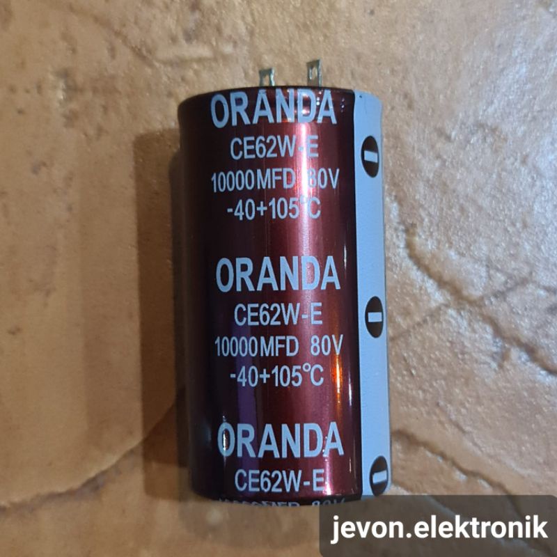 Capacitor Elco 10000 MFD 80 v Oranda Kapasitor Elko 10.000MFD 80v