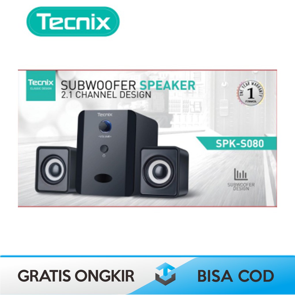 SPEAKER MULTIMEDIA SUBWOOFER TECNIX SPK-S080 ORIGINAL - SPIKER KABEL BESAR TECNIX SPK-S080 ORI