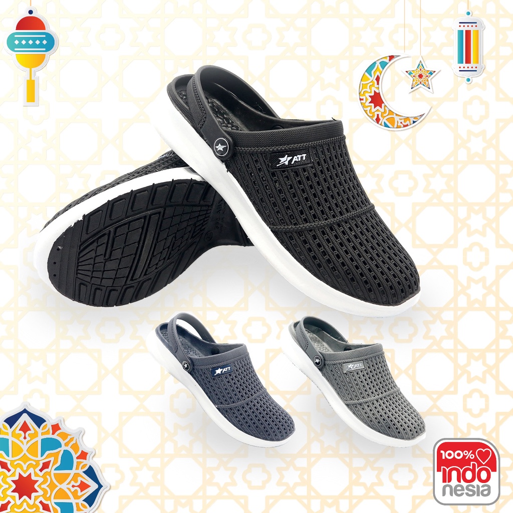 SEPATU KARET SLIP ON ATT MSL 39-43 - SEPATU SLIP ON KARET PRIA - SEPATU ATT