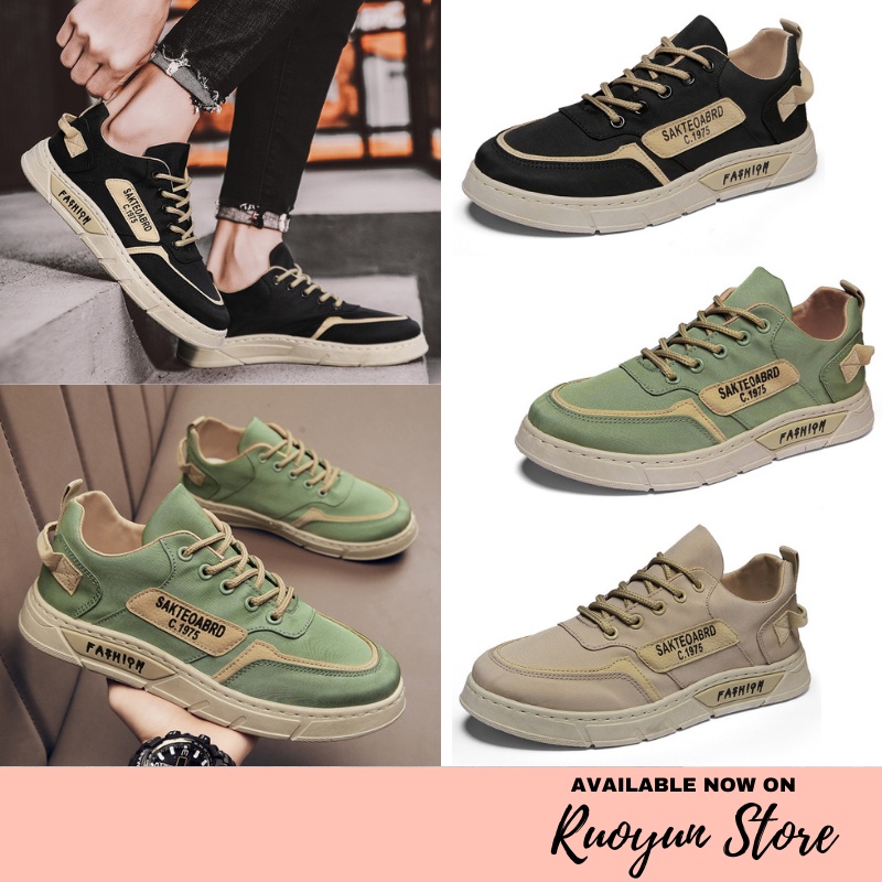 RYX - Pale Beige Sepatu Sneakers Pria Fashion Casual / Outdoor  (NO BOX) - Ori Import