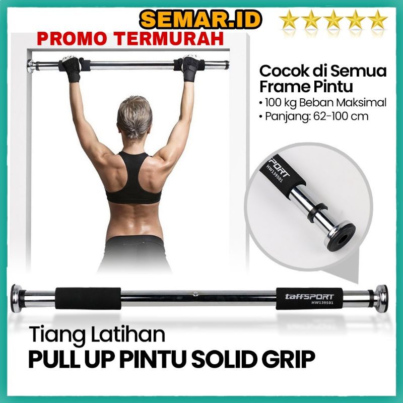 Tiang Latihan Pull Up Pintu Solid Grip 62-100cm