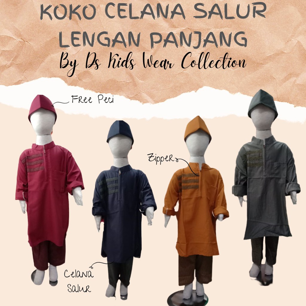  Koko  Anak  Turki Set Alfin Lengan Panjang Celana  Salur Size 