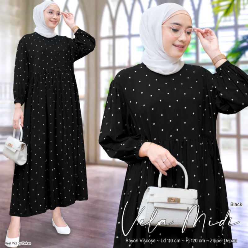 [BISA COD] Gamis Rempel Susun / Gamis Rayon / Gamis Terbaru