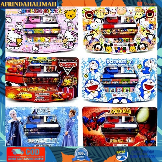 

[TERBARU] Alat tulis set / tempat pensil kaleng / souvenir / peralatan sekolah