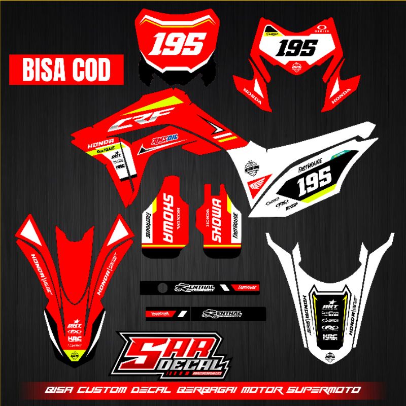 Jual Decal Crf L Full Body Decal Supermoto Moto Cross Decal Crf