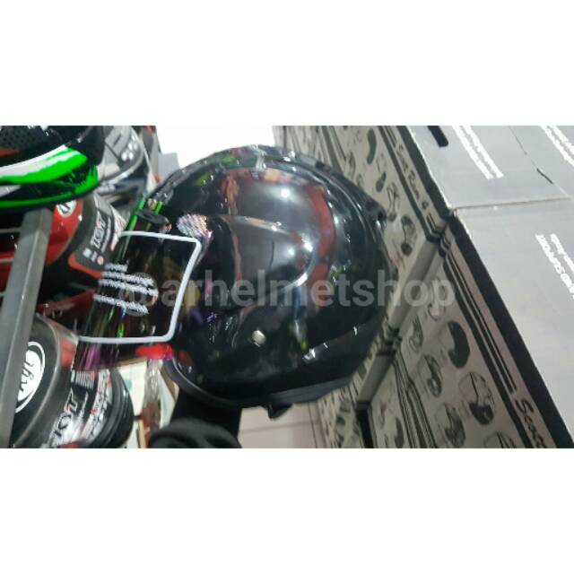 Helm motor SCOTT BLACK SOLID half face open face replika replica copy arai ram 4 murah bahan ala ala