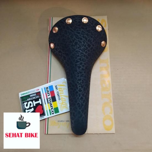 Saddle Sadel Jok Sepeda San Marco Perforated Leather Original Vintage Classic Kulit