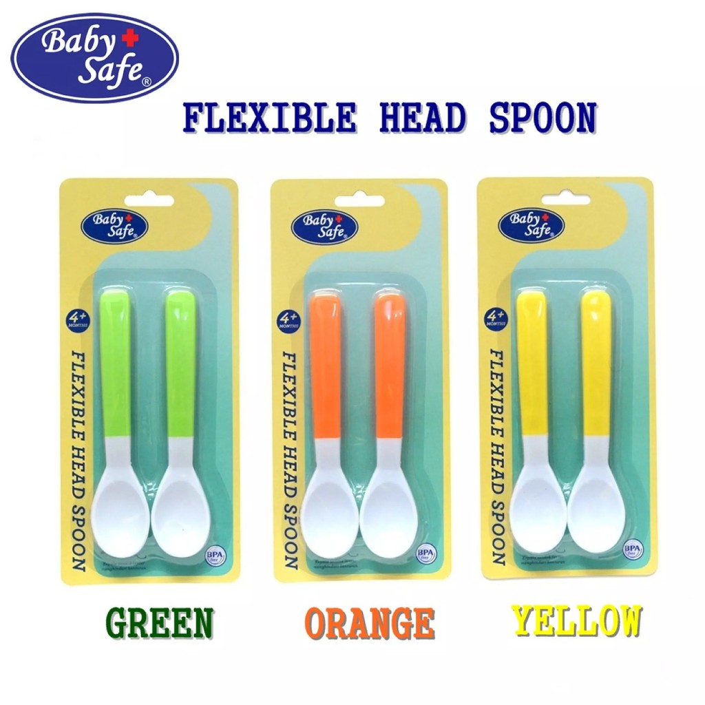 baby safe murah flexible head spoon / sendok makan bayi anak bs349