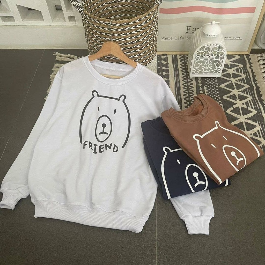 Nara Grosir - Bear Friend Sweater | Sweater Unisex Allsize fit to L