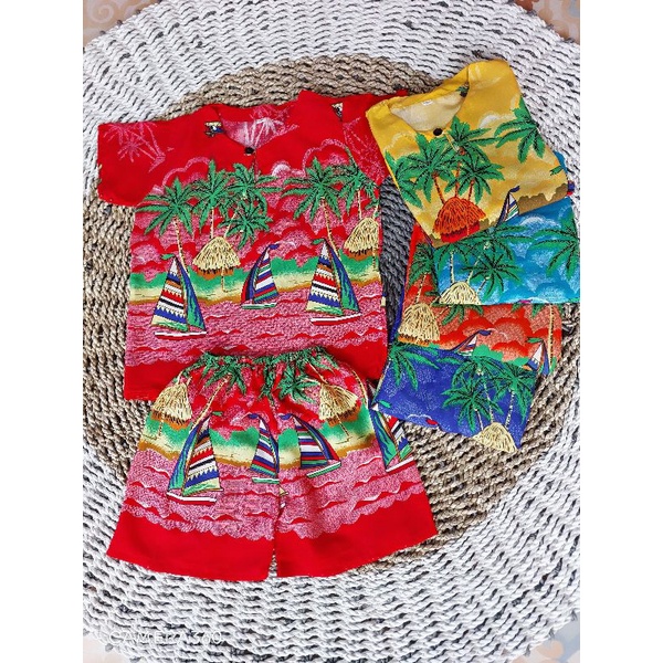 [PUSAT KULAKAN] SETELAN KAOS RAYON ANAK MOTIF GAJAH BOHO