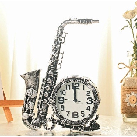 Trend-Jam Meja Vintage Saksofon / Vintage Mini Saxophone Model Alarm Clock