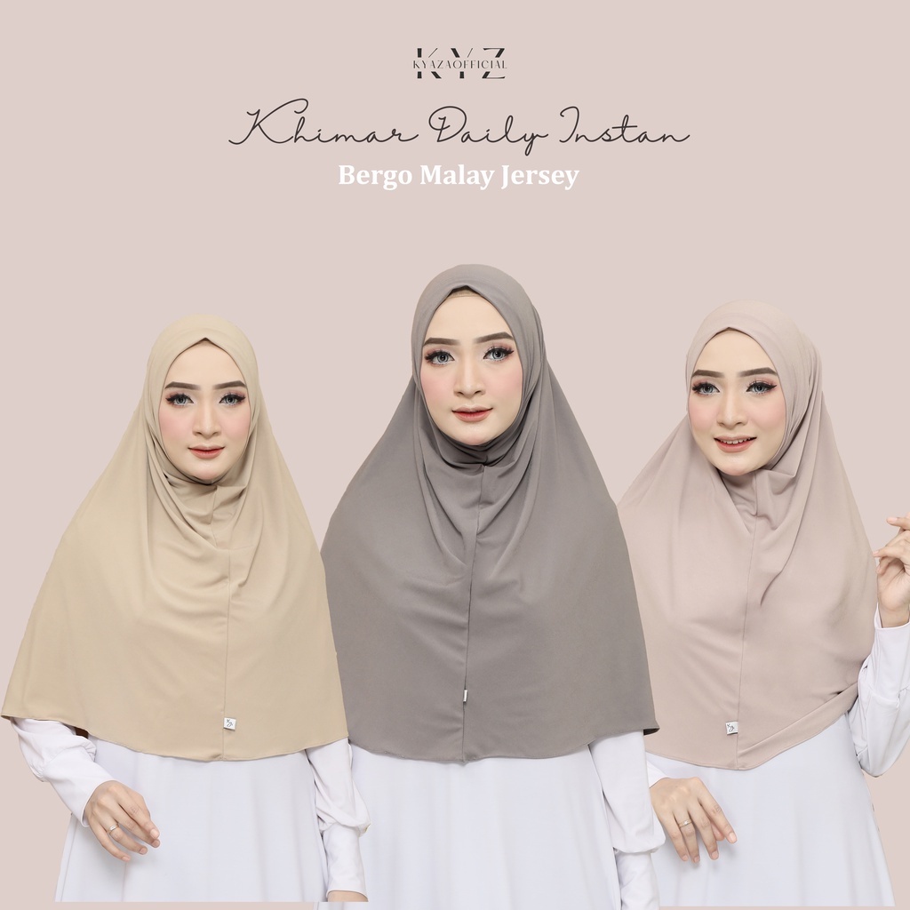 HIJAB BERGO KHIMAR DAILY INSTAN, BERGO MALAY JERSEY BY KYAZA HIGHT CLASS