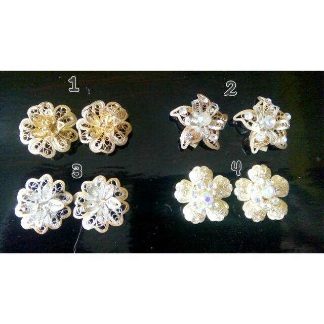 Anting / giwang / anting etnik bentuk bunga perhiasan pengantin cuci gudang murah meriah