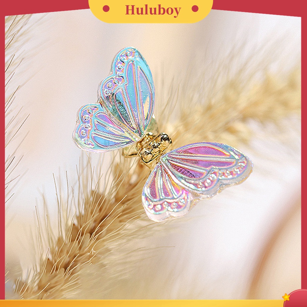 Huluboy Huluboy♡ 5pcs / Kantong Sequin Glitter Kupu-Kupu 3D Bahan Resin Untuk Nail Art