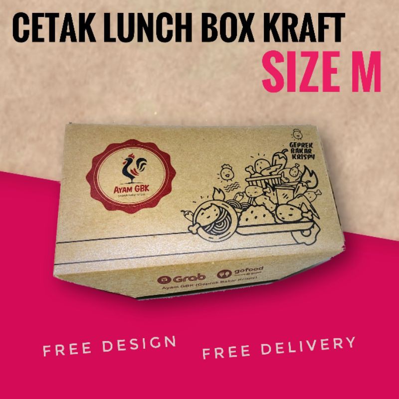 Jual Cetak Lunch Box Kraft size M 3000 pcs Shopee Indonesia